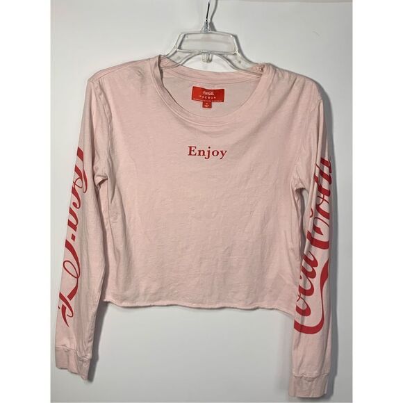 PacSun enjoy Coca-Cola cropped long sleeve T-shirt size medium ￼ - Picture 1 of 7